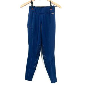 Kerrits fleece lined horse riding equestrian breeches blue pants leggings warm S